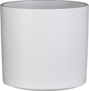 Mica decorations plantenpot - wit - relief - keramiek - 23 x 21 cm - plantenpotten binnen