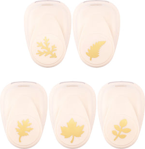 Vaessen creative pons set - figuurpons - herfstblaadjes - 5 st. - 1,7 tot 2,5 cm