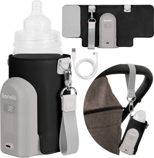 Lionelo thermup go evo flessenwarmer - mobiel - 5 temperatuurniveaus - usb-c opladen - tot 9 uur warmte - geschikt voor glas en plastic