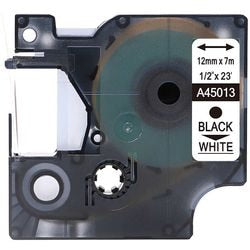 Labeltape rillstab o45013 zwart, wit