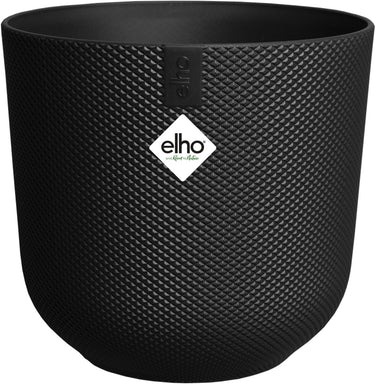 Elho jazz rond 14 bloempot voor binnen - woonaccessoire van 100% gerecycled plastic - ø 14.2 x h 13.1 cm - living black