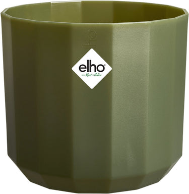 Elho facet rond 26cm - bloempot voor binnen - 100% gerecycled plastic - ø 25.9 x h 23.3 cm - bos groen