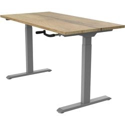 Zit-sta-bureau euroseats crank bursligr180nat bruin, grijs eiken metaal