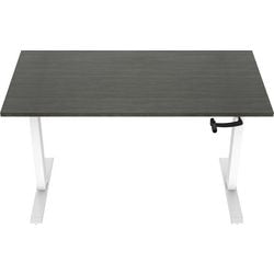 Zit-sta-bureau euroseats crank bursliwh120log donkergrijs, wit eiken metaal