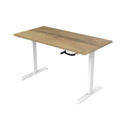 Zit-sta-bureau euroseats crank bursliwh180rob bruin, wit eiken metaal