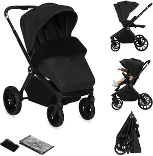 Lionelo mika plus kinderwagen - all-terrain wielen - lichtgewicht - verstelbare zitting - xxl kap met upf 50+ - compact opvouwbaar - inclusief accessoires