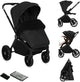 Lionelo mika plus kinderwagen - all-terrain wielen - lichtgewicht - verstelbare zitting - xxl kap met upf 50+ - compact opvouwbaar - inclusief accessoires