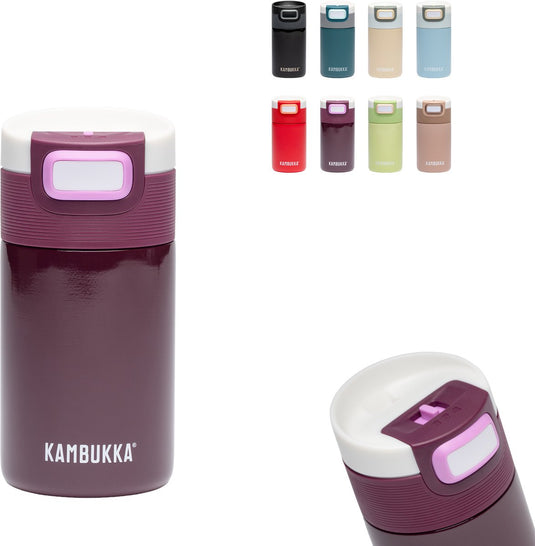 Kambukka etna thermosbeker 300 ml - koffiebeker to go - makkelijk reinigen - lekvrije koffiebeker - theebeker - travel mug - cherry lacquer paars