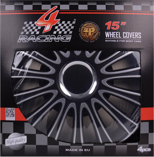 Carpoint gorecki - wieldoppenset lemans pro - silver black 15inch