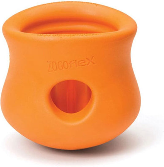 West paw toppl zogoflex - sterk honden speelgoed - slowfeeder - oranje - small - 8 cm