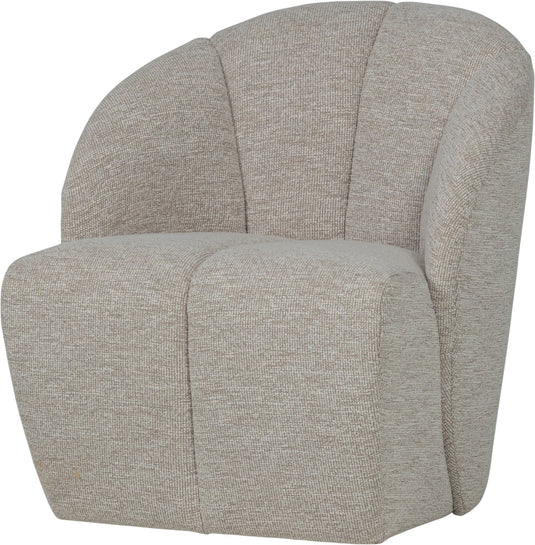 Woood mojo draaifauteuil - bouclé - ecru melange - 75x68x77