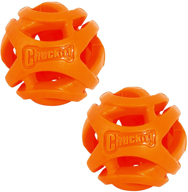 Afbeelding laden in galerijviewer, Chuckit! breathe right fetch ball - hondenspeelgoed - hondenbal - drijvend - medium - ø6 cm - oranje - 2 stuks
