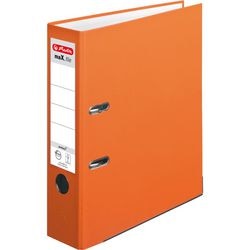 Ordner herlitz max.file protect a4 80 mm karton, pp (polypropeen) oranje 2-rings
