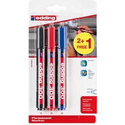 Permanentmarker edding kleurenassortiment 3 stuks