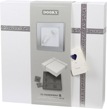 Dooky 3d baby hand- en voetafdruk lijst met memory box – foto en gips afdrukken – huidvriendelijk eenvoudig te maken – kraam- of cadeau geschenk