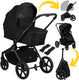 Lionelo freya 2in1 kinderwagen – reiswieg wandelwagen – vanaf geboorte tot 22 kg – premium buggy - pu-wielen met vering – voor- achterwaarts zitje – upf50+ kap – compleet accessoiresysteem