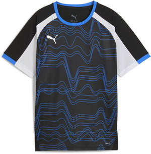 Puma individualliga graphic jersey jr unisex sportshirt - black- white-ultra blue