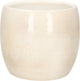 Mica decorations bloempot - beige - keramiek - 16 x 14 cm - plantenpotten binnen