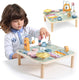 Polarb houten activiteitentafel baby - multifunctionele speeltafel met vormenstoof, kralenbaan, tandwielen en muziekinstrumenten - educatief speelgoed vanaf 18 maanden