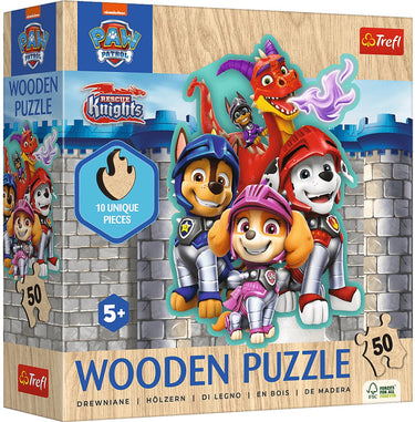 Trefl paw patrol kinderpuzzel hout houten legpuzzel - 50 stukjes - vanaf 4 jaar
