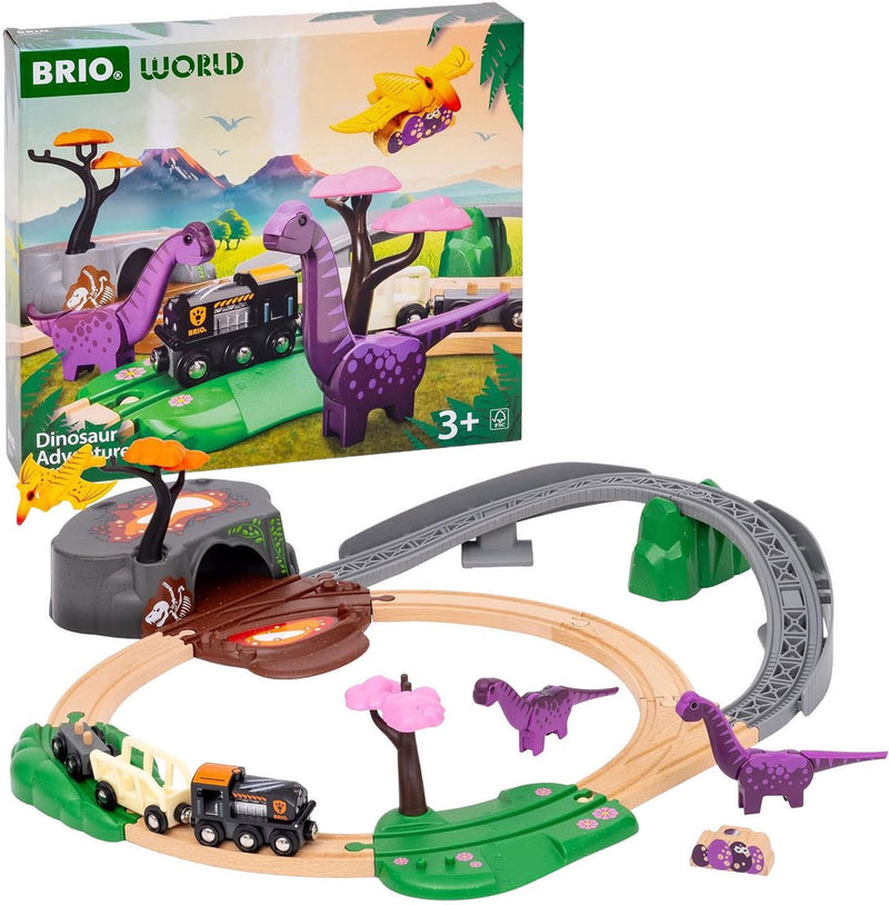 Afbeelding laden in galerijviewer, Brio treinbaan avonturenset - dinosaurus - 21-delig
