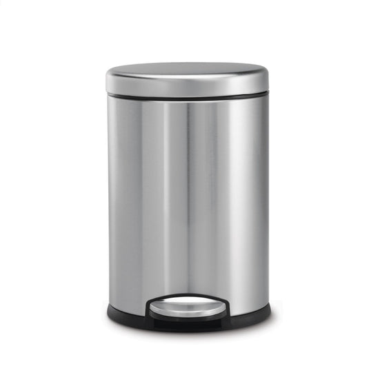 Simplehuman prullenbak rond 4,5 l - zilver - rvs