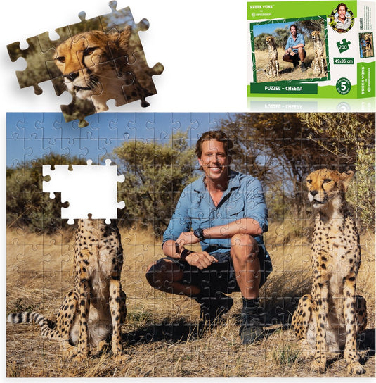 Freek vonk x bresser puzzel - cheetah freekfronk - 200 stukjes voor kinderen