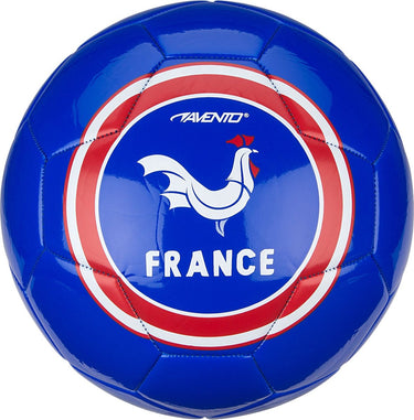 Avento voetbal glossy - world soccer - blauw - frankrijk - maat 5 - ⌀ ca. 22 cm