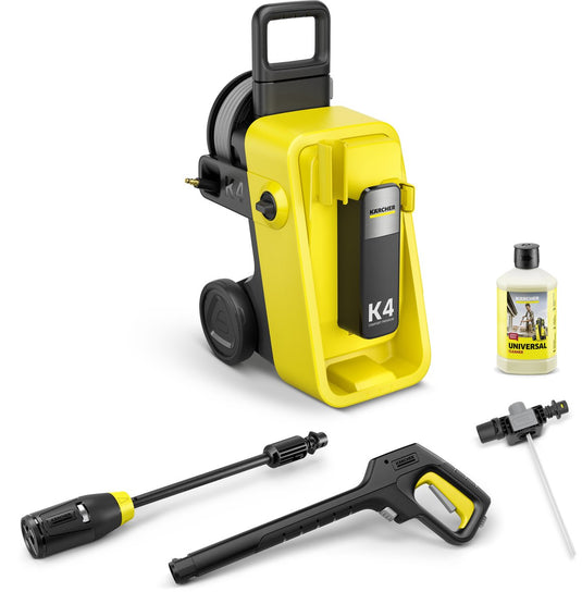 Kärcher k 4 comfort premium hogedrukreiniger - 130 bar - 420 l u - 30 m² u - slanghaspel - 4-in-1 spuitlans - geschikt voor oa. auto - fietsen - terras - motoren - schutting en tuinset