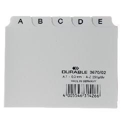 Alfabetische tabbladindex durable a7 14,8x21cm tab 20 mm wit