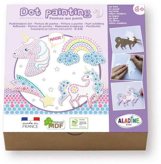 Aladine schilderen dot painting set - unicorn creatief speelgoed.