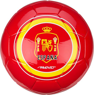 Avento voetbal glossy - world soccer - rood geel - spanje - maat 5 - ⌀ ca. 22 cm