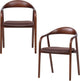 Woood bran eetkamerstoel beukenhout frame - velvet stof - bruin - set van 2