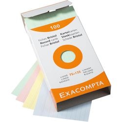 Indexkaarten exacompta 13851x kleurenassortiment papier