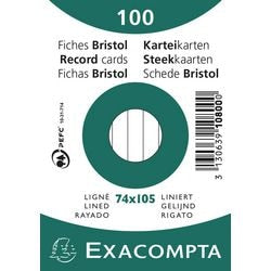 Indexkaarten exacompta 10800se wit papier