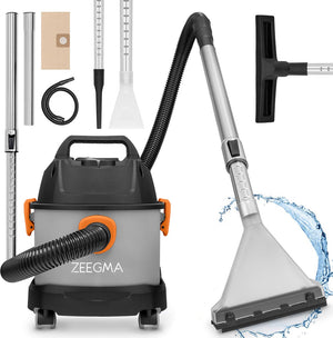Zeegma pro compact – stofzuiger bouwstofzuiger waterstofzuiger tapijtreiniger – met en zonder zak – natte reiniging en wateropzuiging – hepa + waterfilter – 1000w – 6l tank – blaasfunctie – compact formaat – bereik 12m – garage, auto en woning