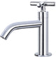 Differnz koudwaterkraan met kruisgreep - wastafelkraan - toiletkraan - gebogen uitloop - messing - chroom - 16 x 5 x 20 cm - zonder waste of ketting - opbouwmontage