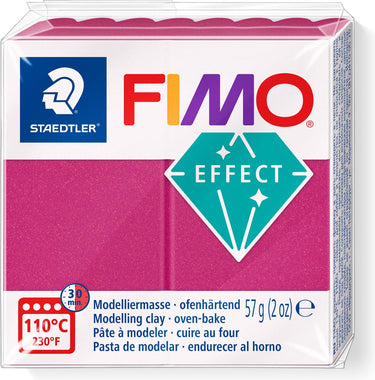 Fimo effect ovenhardende boetseerklei standaard blokje 57 g - metallic bordeaux