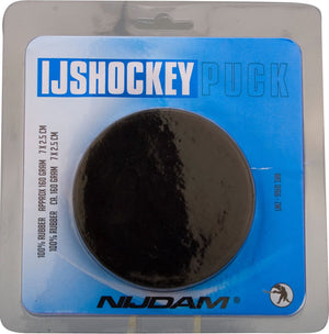 Nijdam ijshockeypuck in blister - zwart - zwart