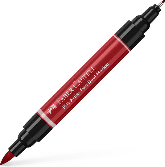Faber-castell tekenstift - pitt artist pen - duo marker - 219 diep scharlaken rood - fc-162119
