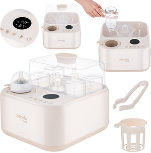 Lionelo steamup – 3-in-1 flessensterilisator, droger flessenwarmer – voor 4 flessen – stoomsterilisatie 99,9% – instelbare temperatuur 37–85°c – bpa-vrij