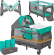 Lionelo sven plus 2in1 meegroeibed campingbedje - 127x60 cm – co-sleeper reisbed – tot 15 kg – inclusief commode, organizer, klamboe interactief speelgoed – lockguard systeem – 2 hoogtes verstelbaar – snel inklapbaar draagtas