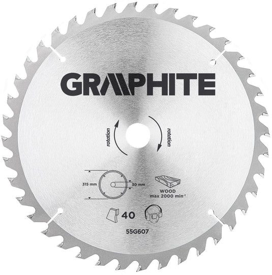 Graphite serie - widia cirkelzaagblad - 315mm - 40 tanden