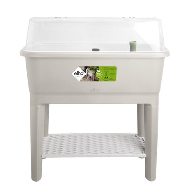 Elho noa kweektafel 80 - kweekbak op poten met deksel - waterreservoir - ø 78.5 x h 34.2 cm - warm grijs