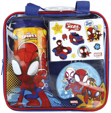 Marvel - spiderman cadeauset - douchegel 300ml + tattoovel + spons + tas