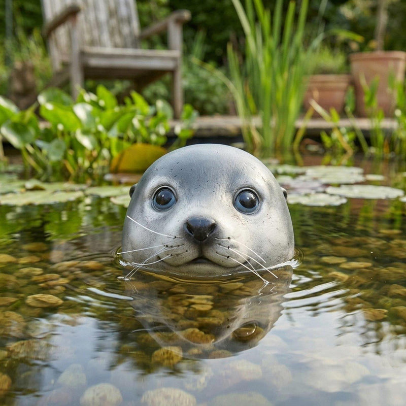 Afbeelding laden in galerijviewer, Boltze home zwemmende zeehond poggy h7cm kunststof grijs
