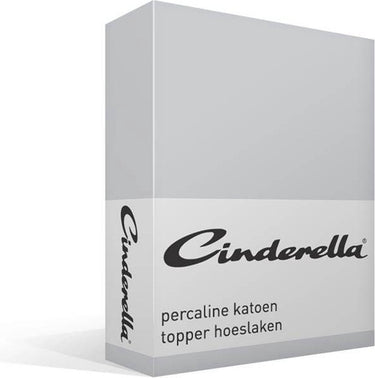 Cinderella weekend - topper hoeslaken (tot 15 cm) - katoen - 200x210 cm - lichtgrijs