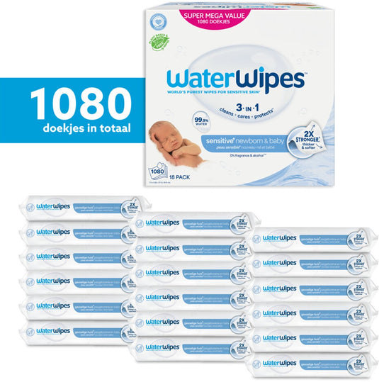 Waterwipes billendoekjes bio - 18 x 60 stuks - 1080 doekjes