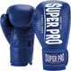 Super pro combat gear champ (kick)bokshandschoenen blauw wit 16oz