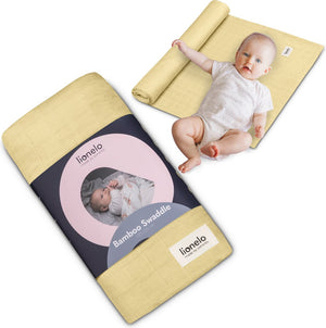 Lionelo bamboo swaddle - inbakerdoek babydeken 120x120 cm - 100% bamboe katoen - antibacterieel, schimmelwerend hypoallergeen - thermoregulerend - wasbaar - zacht ademend - voor gevoelige huid